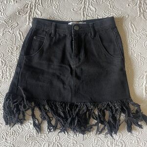 Rockin Rev Tassled Denim Skirt